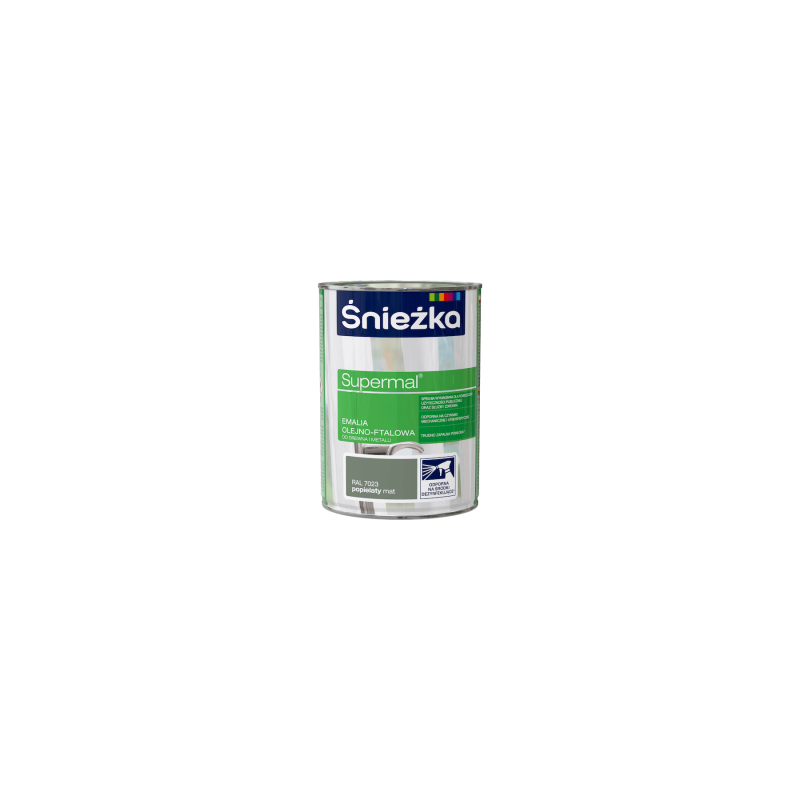 Emalia olejno-ftalowa Supermal 0,8 L Popielaty RAL 7023 Mat