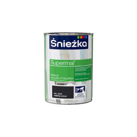 Emalia olejno-ftalowa Supermal 0,8L czarny