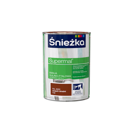 Emalia olejno-ftalowa Supermal 0,8L orzech średni RAL 8002 mat