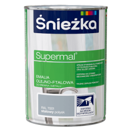 Emalia olejno-ftalowa Supermal 0,8L stalowy RAL 7001