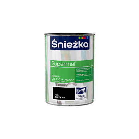 Emalia olejno-ftalowa Supermal 0,8L czarny mat
